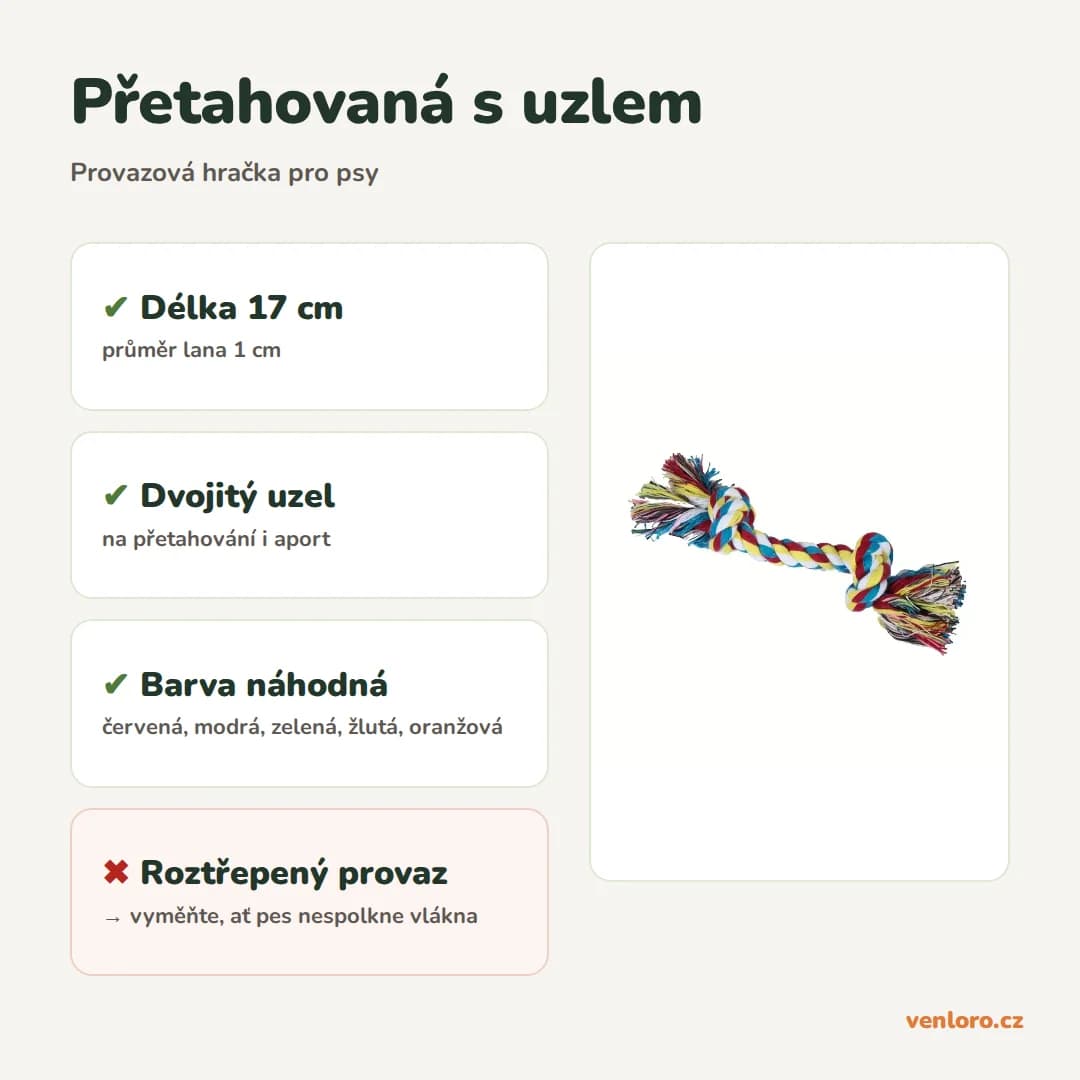 Provazová hračka pro psy s dvojitým uzlem – Přetahovaná s uzlem
