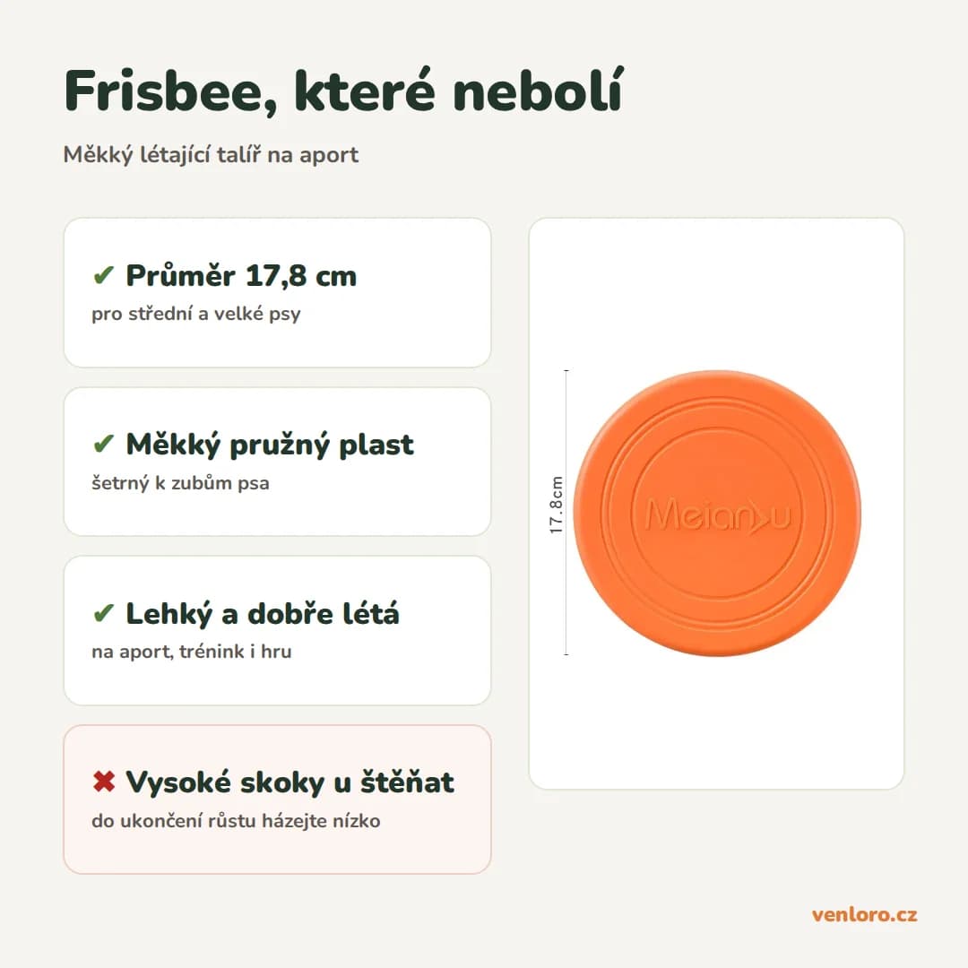 Létající talíř pro psy – měkký frisbee na aport, 17,8 cm – Frisbee, které nebolí
