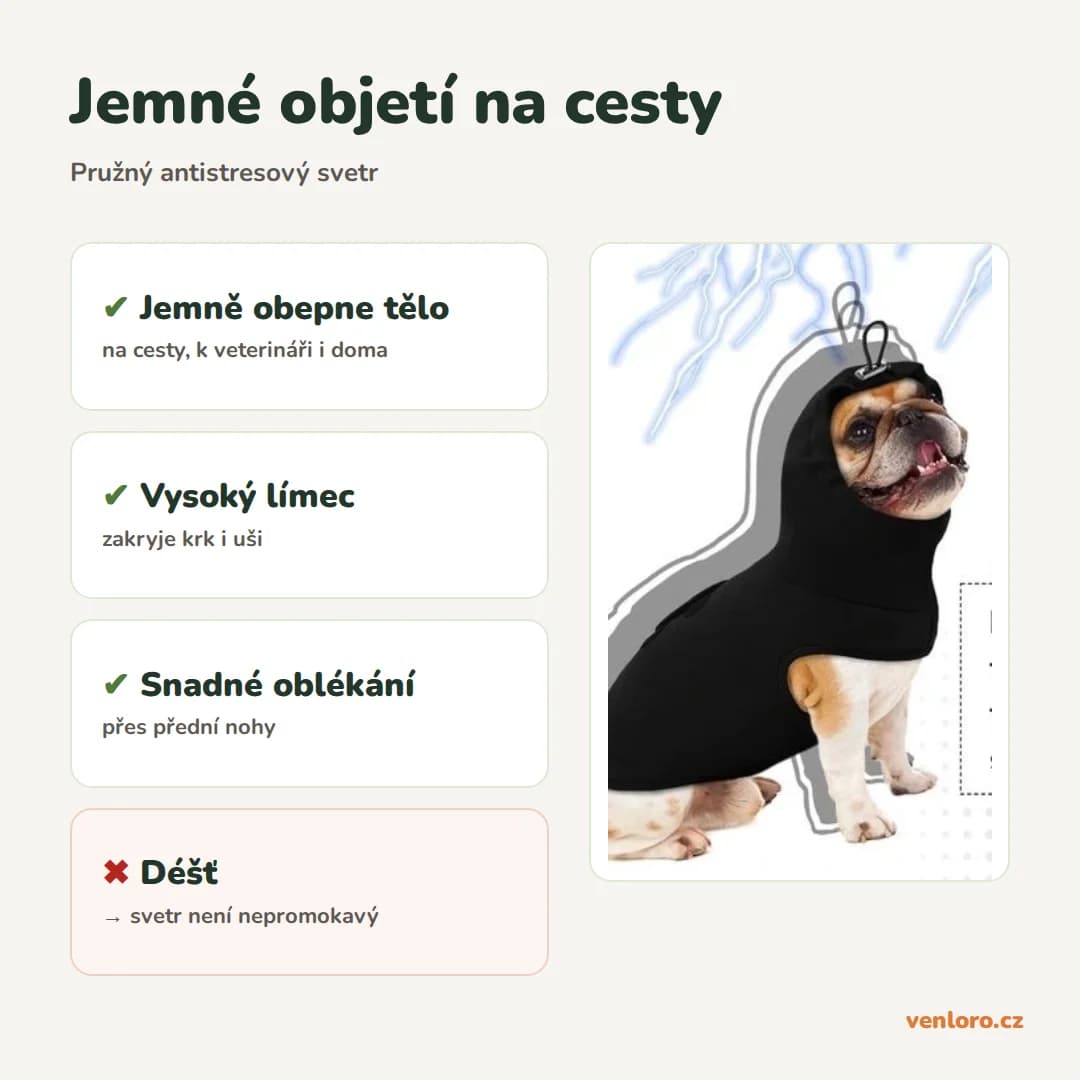 Outlet - Antistresový svetr pro malé psy Hjumarayan, tmavě zelený, XS – Jemné objetí na cesty