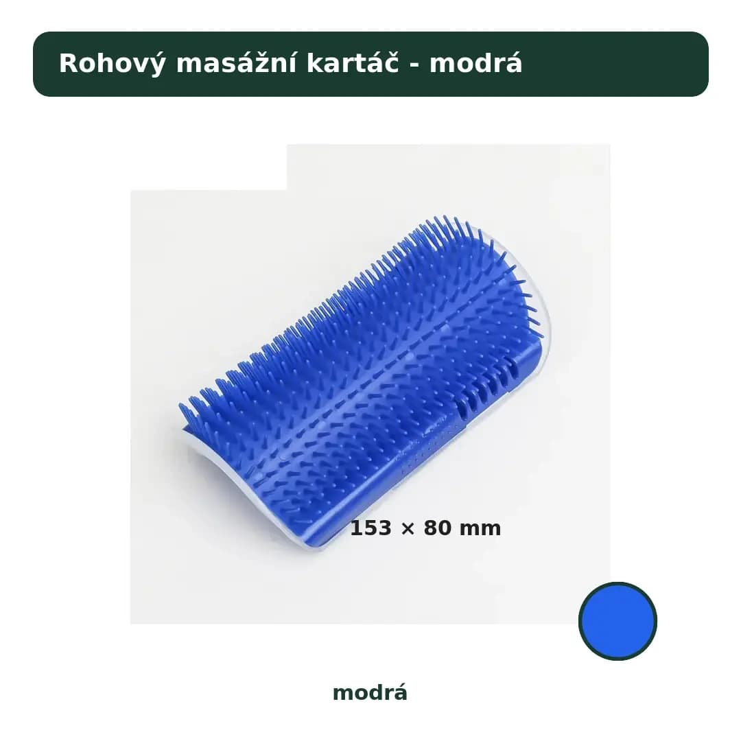 Rohový masážní kartáč pro kočky Modrá