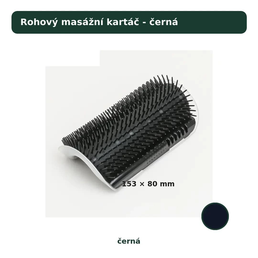 Rohový masážní kartáč pro kočky Černá
