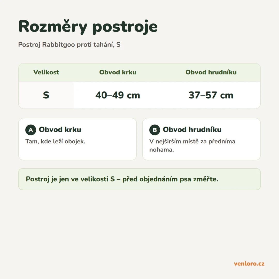 Outlet - Postroj pro psy Rabbitgoo proti tahání, oranžový, velikost S – Rozměry postroje
