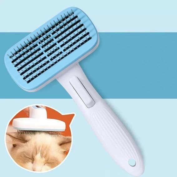 AURMOO kartáč pro psy a kočky, modro-bílý