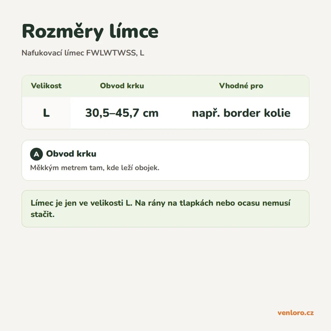 Outlet - Nafukovací ochranný límec pro psy FWLWTWSS, zeleno-modrý, velikost L – Rozměry límce