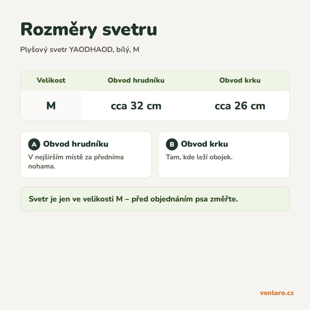 Plyšový svetr YAODHAOD M – rozměry