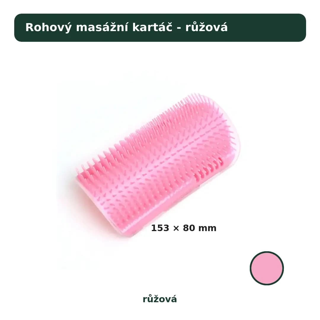 Rohový masážní kartáč pro kočky Růžová