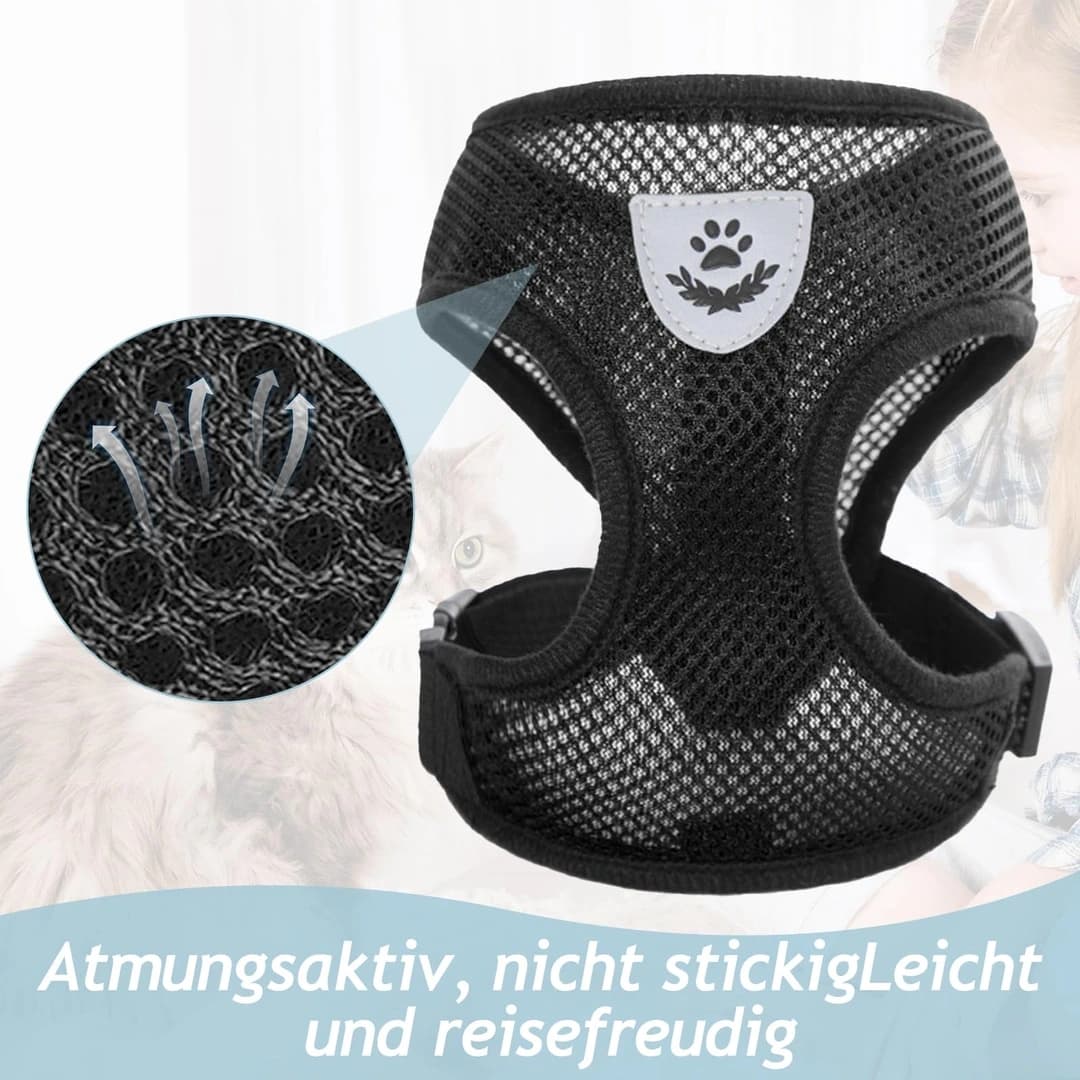 Nastavitelný postroj pro kočky Hurifeng, černý, velikost L - černá / L