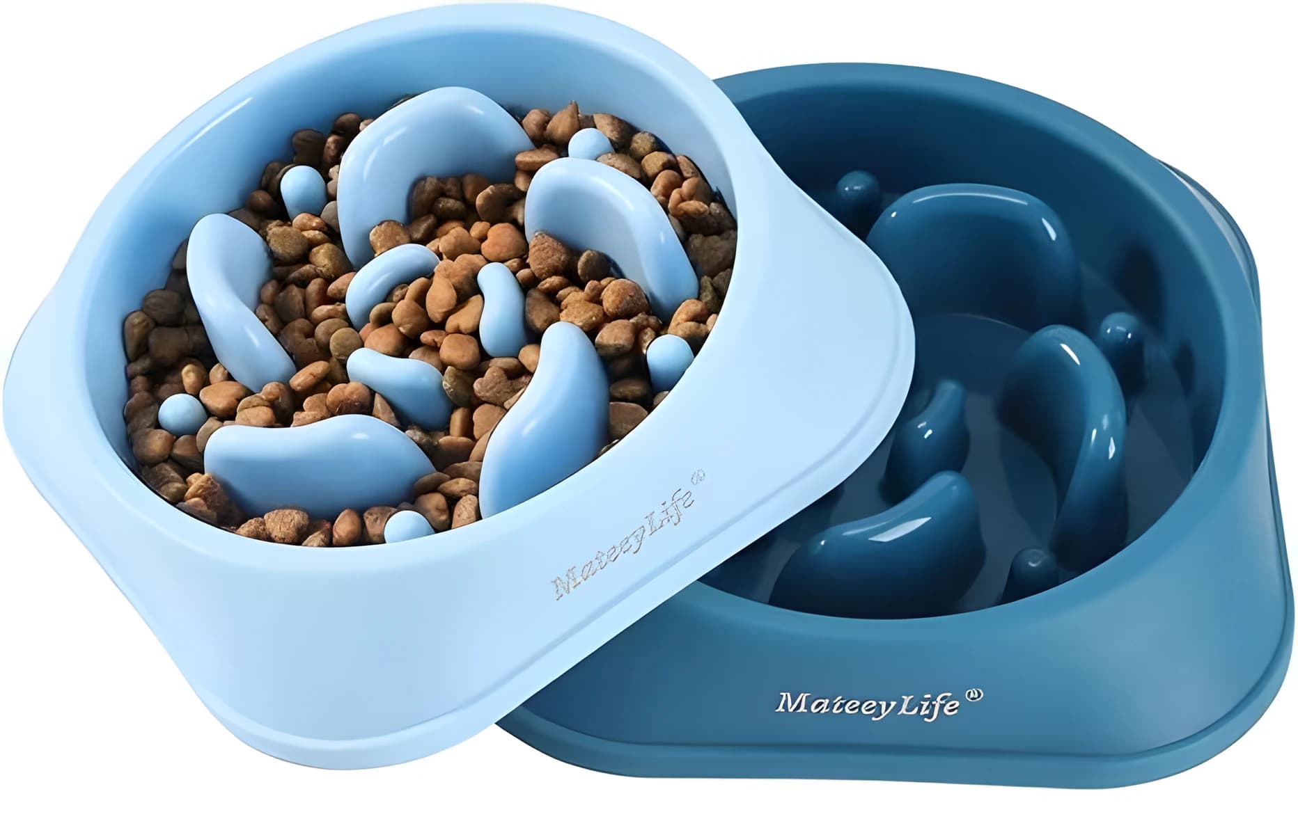 Outlet - Misky proti hltání pro psy MateeyLife, 2 ks, modrá a světle modrá