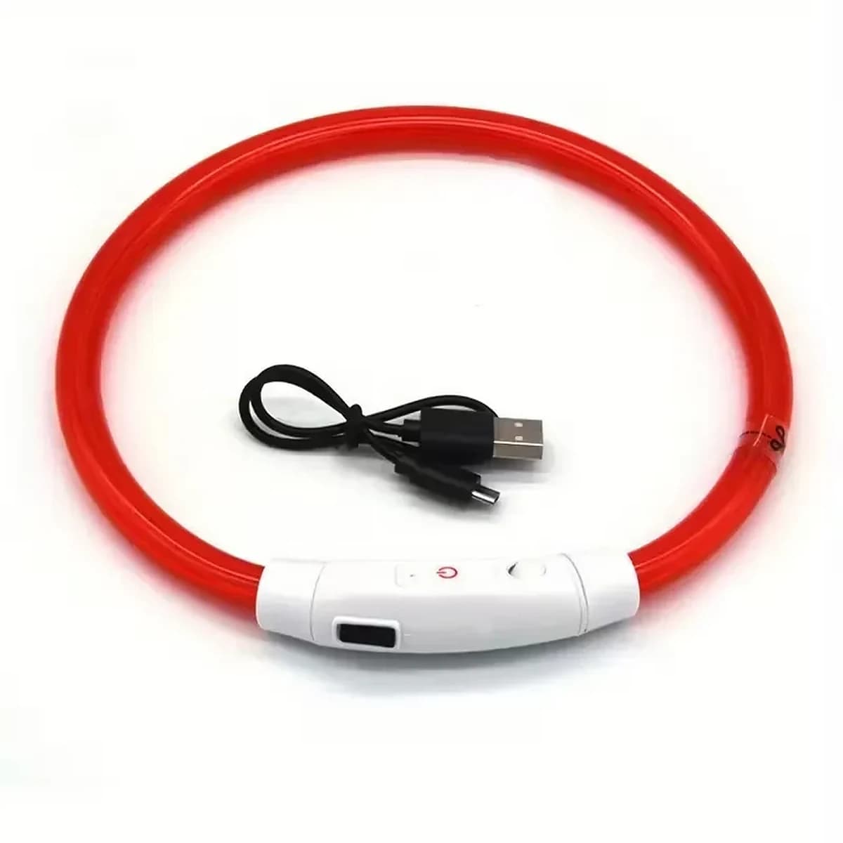 Svítící LED obojek pro psy s USB nabíjením, zkrátitelný na míru