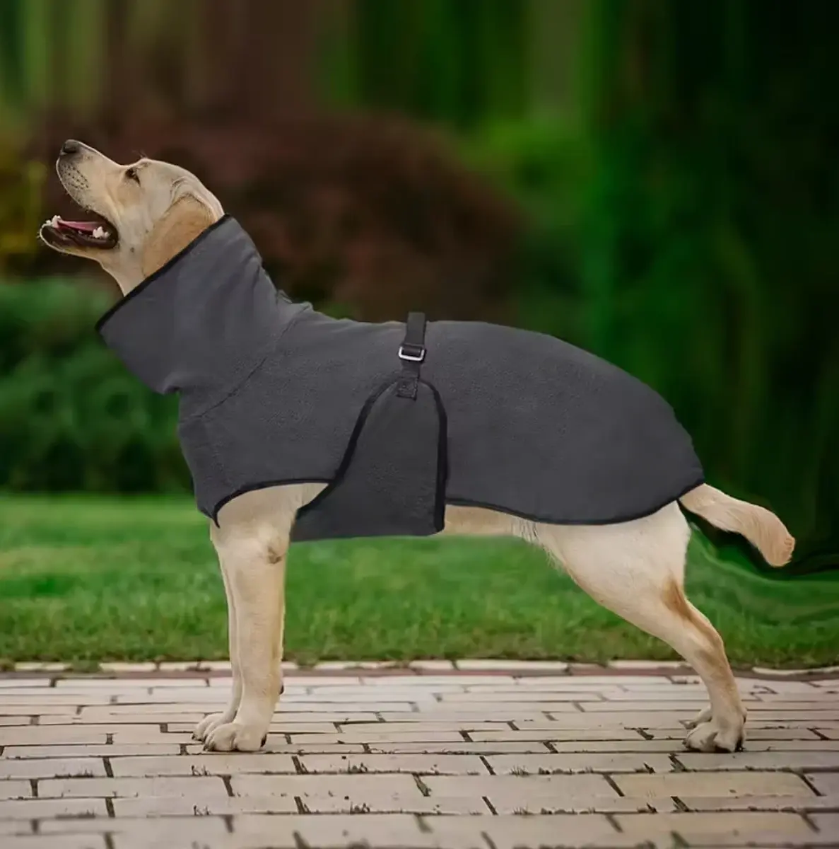 Teplý fleecový kabát pro psy s nastavitelným zapínáním, S–XL