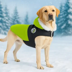 Zimní teplá bunda pro psy s kapucí – voděodolná, pohodlná