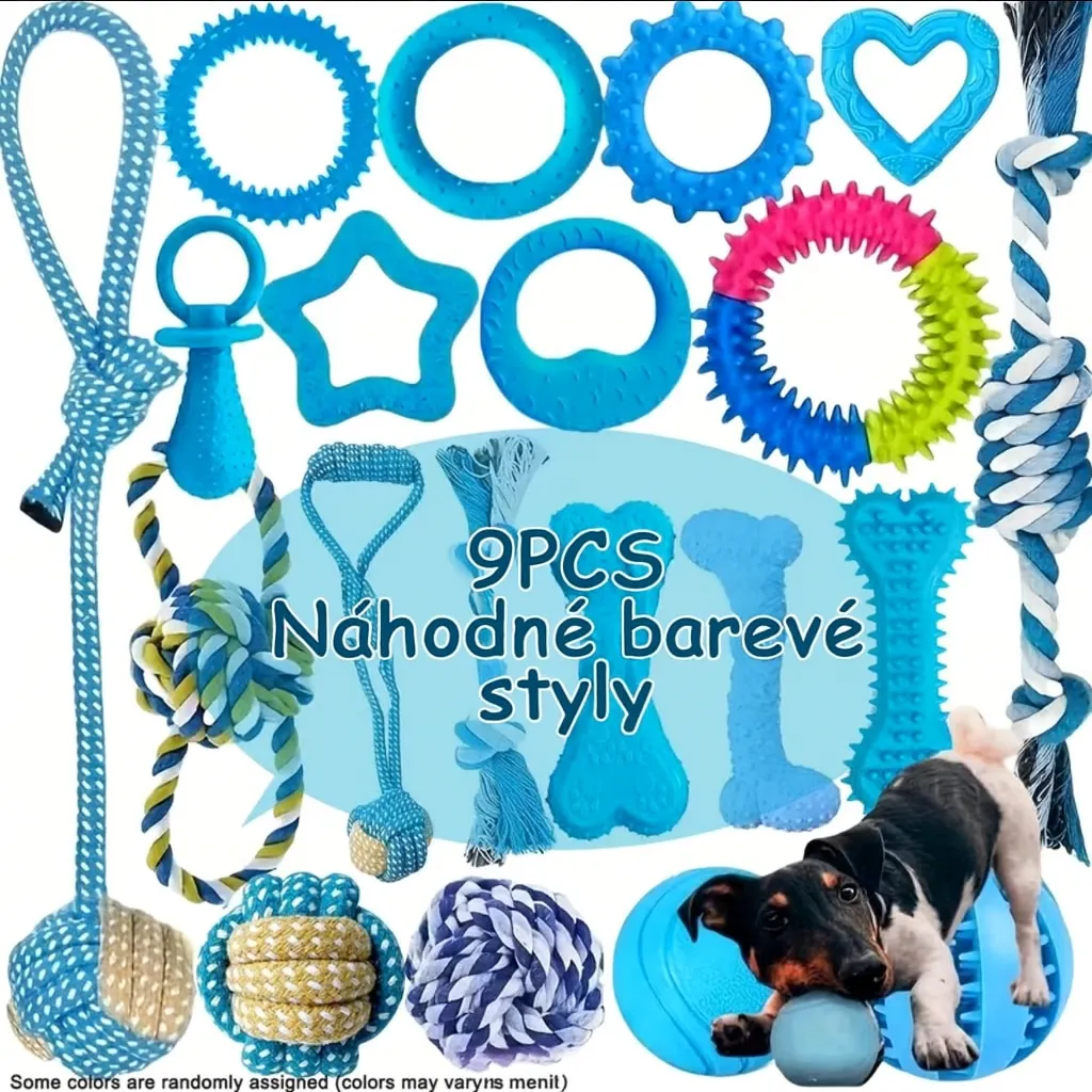 Sada hraček pro psy 9 ks, žvýkací, interaktivní, dentální, odolné 5 Sada hraček pro psy 9 ks, žvýkací, interaktivní, dentální, odolné - Obrázek 3