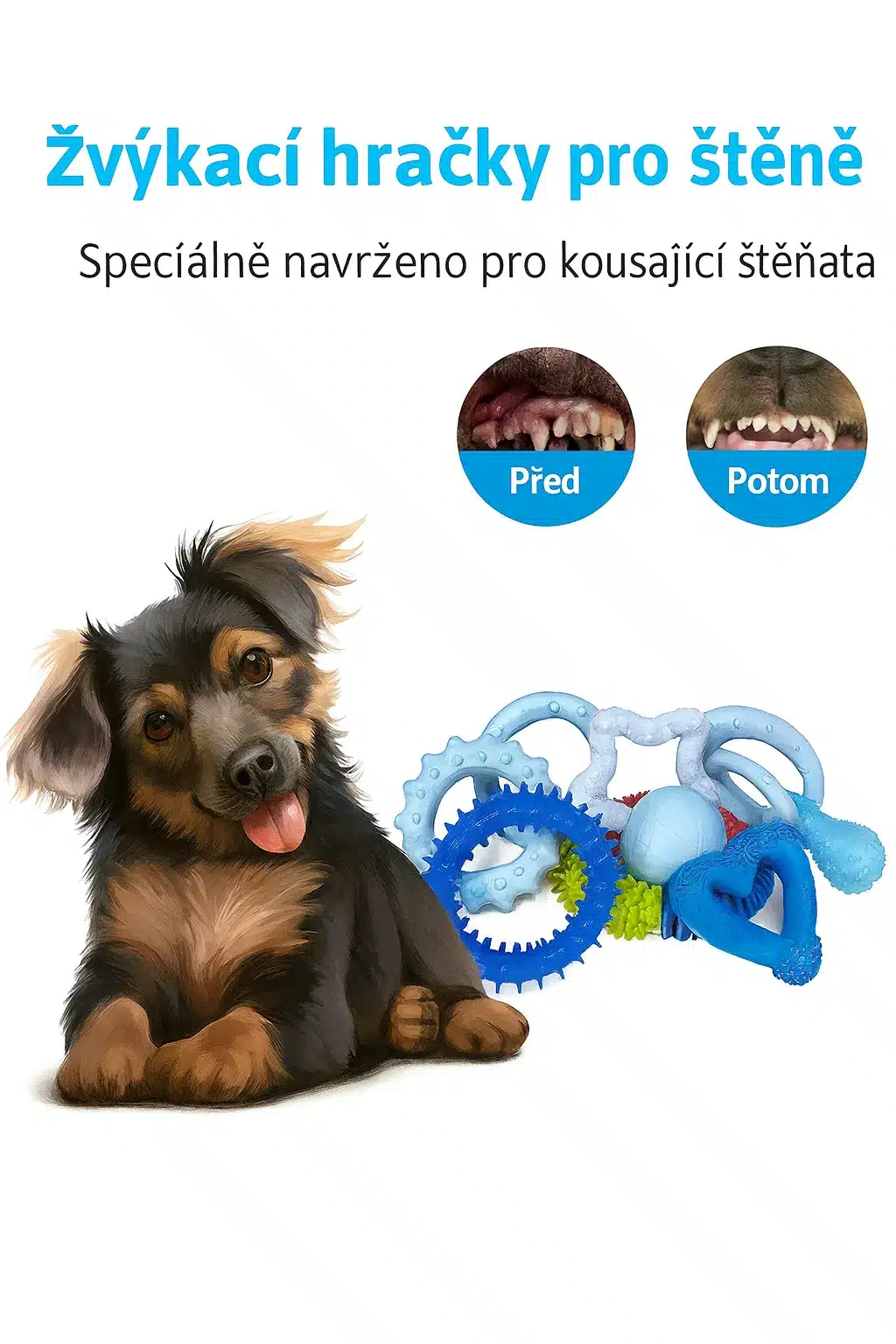 Sada hraček pro psy 9 ks, žvýkací, interaktivní, dentální, odolné 4 Sada hraček pro psy 9 ks, žvýkací, interaktivní, dentální, odolné - Obrázek 2