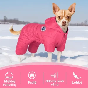 Alternative view of Zimní psí overal s kapucí – Teplá termo kombinéza