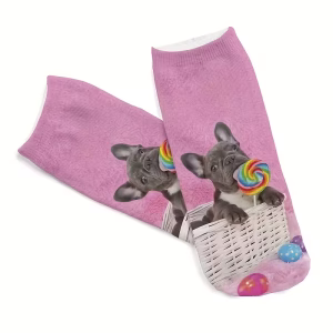 Alternative view of dámských kotníkových ponožek – motiv francouzského buldočka