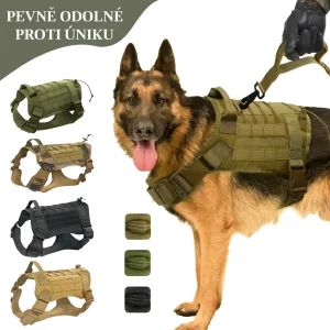 Taktická vesta / postroj pro psy – pevný a nastavitelný
