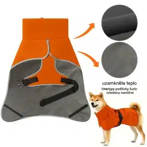 Alternative view of Zimní Psí Bunda s Reflexními Prvky