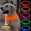 LED obojek pro psy, svítící, USB nabíjení, 3 režimy, nastavitelný 1 LED obojek pro psy, svítící, USB nabíjení, 3 režimy, nastavitelný