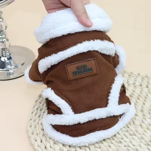 Zimní bunda pro malé psy – měkká teplá bunda s kožešinou, pohodlný zimní kabát pro malé a střední psy