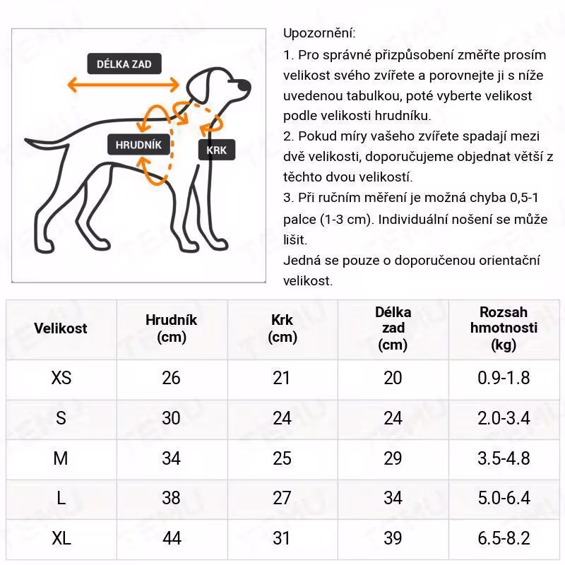 Voděodolná duhová pláštěnka pro psy s kapucí - Obrázek 3