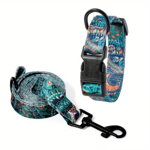 2ks sada obojku a vodítka pro psy – nastavitelný nylonový set