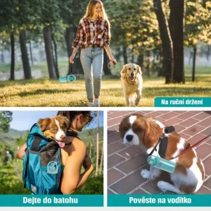 Přenosný skládací sběrač psích exkrementů s dávkovačem sáčků