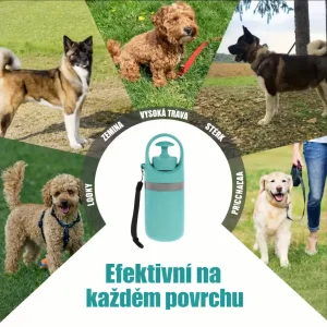 Přenosný skládací sběrač psích exkrementů s dávkovačem sáčků