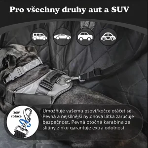 Psí bezpečnostní pás do auta 2v1 – vodítko + autopás, nastavitelný 26 Psí bezpečnostní pás do auta 2v1 – vodítko + autopás, nastavitelný