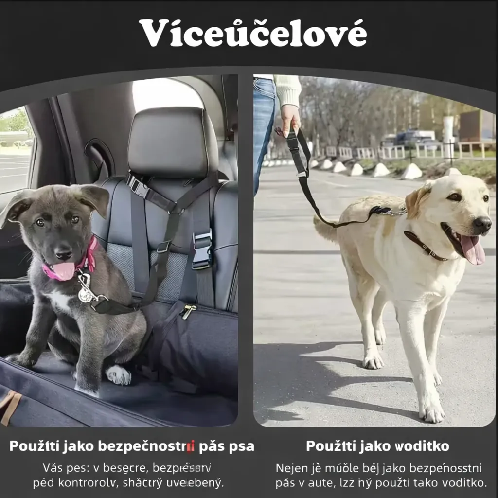 Psí bezpečnostní pás do auta 2v1 – vodítko + autopás, nastavitelný 7 Psí bezpečnostní pás do auta 2v1 – vodítko + autopás, nastavitelný - Obrázek 5