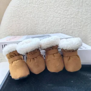 Zateplené zimní boty pro psy – se stahováním a fleece podšívkou