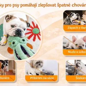 Plyšová chobotnice s pískátkem pro psa 14 Plyšová chobotnice s pískátkem pro psa