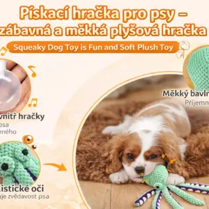 Plyšová chobotnice s pískátkem pro psa 11 Plyšová chobotnice s pískátkem pro psa