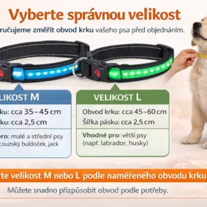 Alternative view of Venloro LED obojek pro psy – USB nabíjecí
