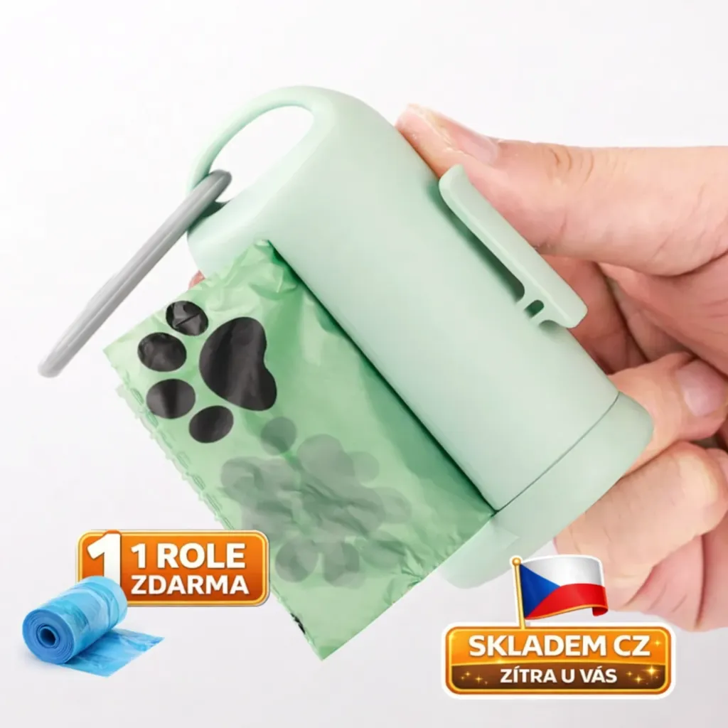 Plastový držák na sáčky na psí exkrementy + 1 role sáčků zdarma 3 Plastový držák na sáčky na psí exkrementy + 1 role sáčků zdarma