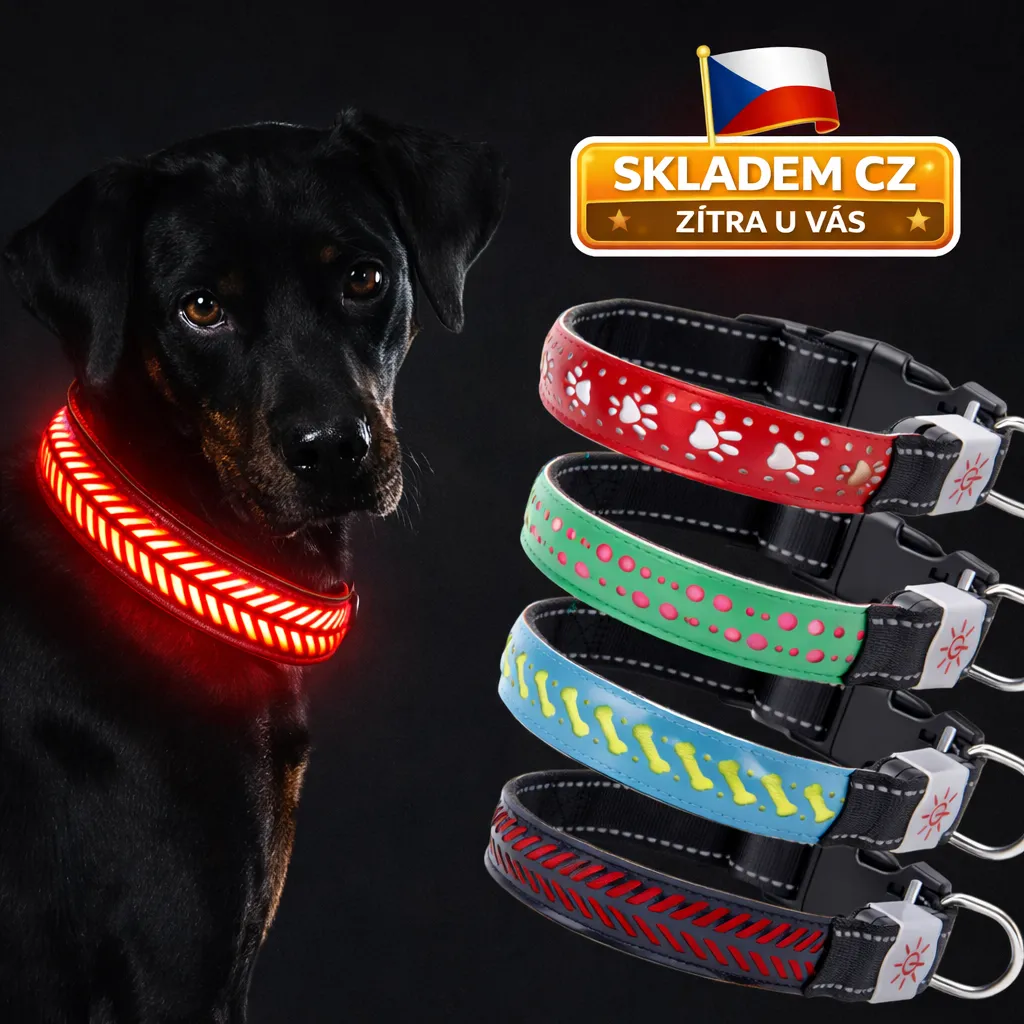 Venloro LED obojek pro psy – USB nabíjecí 3 Venloro LED obojek pro psy – USB nabíjecí