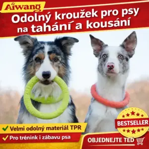 Odolný TPR kroužek pro psy – hračka na aportování a přetahování, plovoucí ve vodě