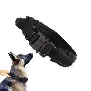 Taktický obojek pro psy s kovovou slitinovou sponou, černý - Velikost M 9 Taktický obojek pro psy s kovovou slitinovou sponou, černý - Velikost M