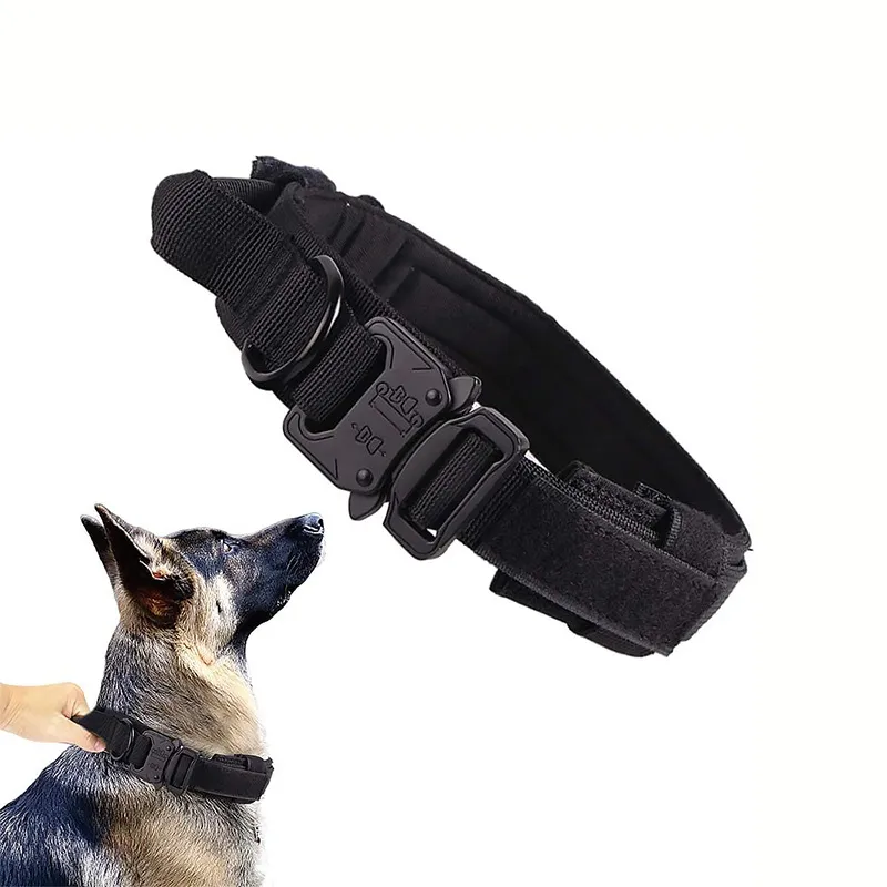 Taktický obojek pro psy s kovovou slitinovou sponou, černý - Velikost M 6 Taktický obojek pro psy s kovovou slitinovou sponou, černý - Velikost M - Obrázek 4