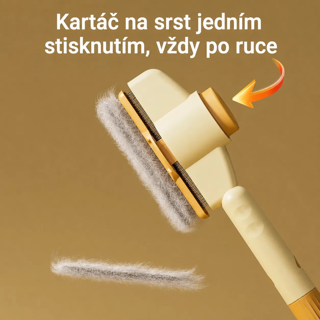 Kartáč na vyčesávání srsti pro psy a kočky – samočisticí, kovové zuby, snadné odstranění chlupů 7 Kartáč na vyčesávání srsti pro psy a kočky – samočisticí, kovové zuby, snadné odstranění chlupů - Obrázek 5